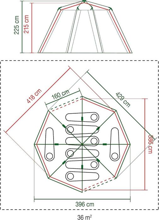 Голяма Палатка Coleman Octagon 8, Оранжево, НОВО