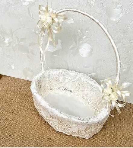 Булченска рокля, Корона кошничка за късметчета цвят шампанско дантела