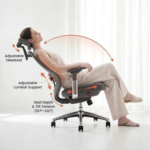 Scaun ergonomic Colamy Atlas gri inchis, Nou la cutie