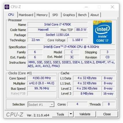 Процесор CPU Intel Core i7 4790K сокет LGA 1150 Devil's Canyon