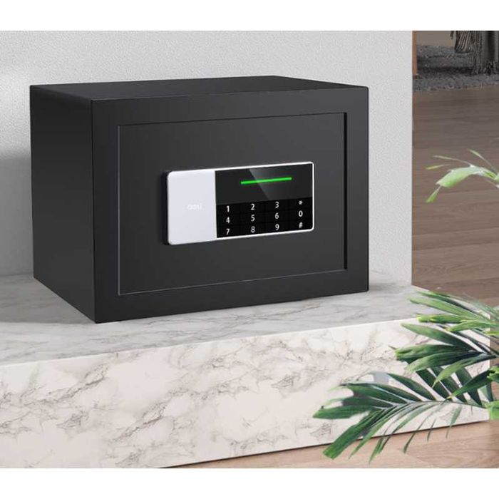 Сейф DELI ET550 электронный замок+ключ, 250х350х250 мм, 11 кг, черный
