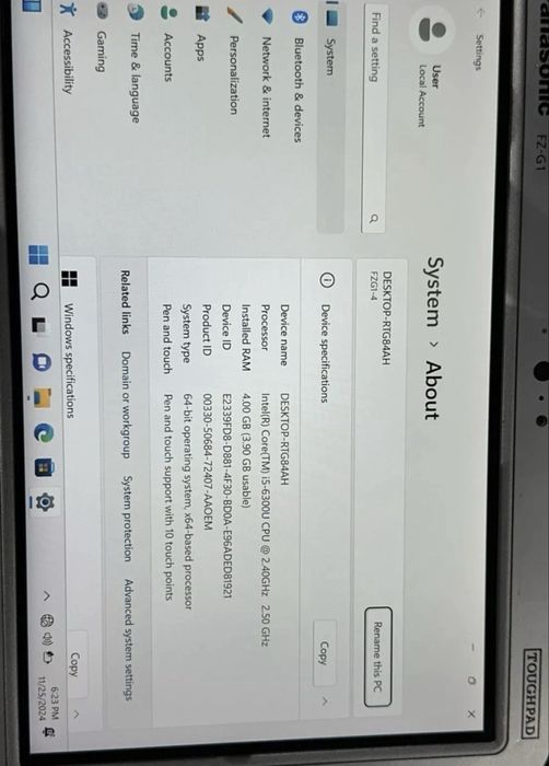 Таблет Лаптоп Panasonic ToughPad FZ-G1 i5-6Gen, 4GB RAM, 128GB SSD