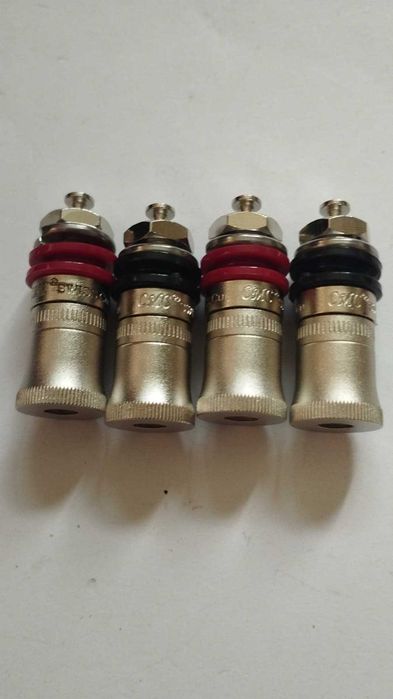 Terminale boxe / amplificator- CMC Rodiu model scurt - 4 buc.