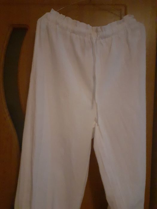 Pantalon Alb Bumbac 100% Nou XL