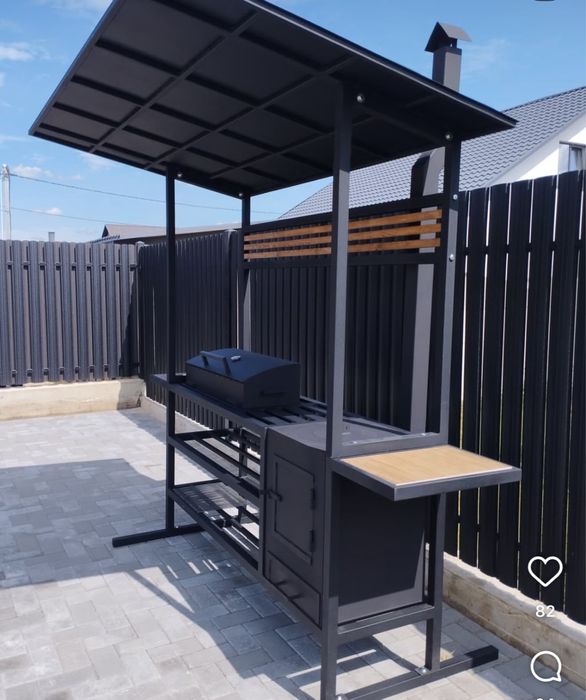 Мангал барбекю зона садовая шезлонги садовые стулья качели козырек