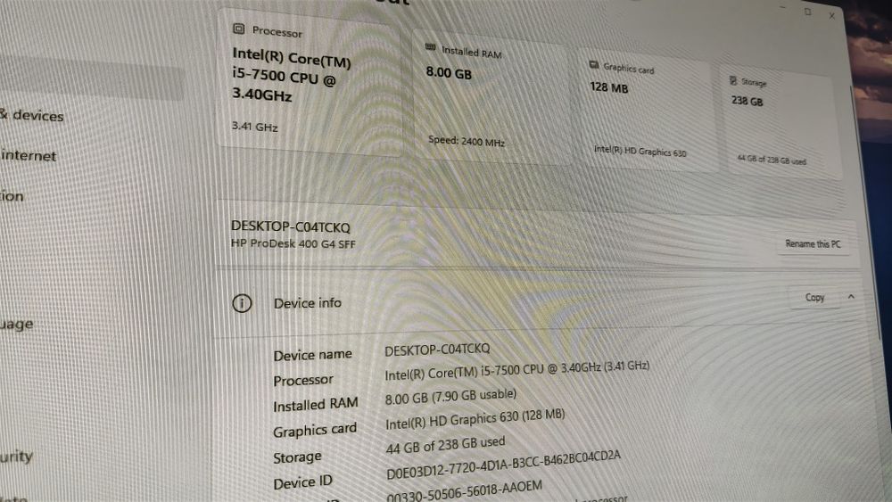 HP ProDesk i5 gen7