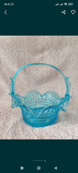 Конфетница из купоросного стекла ссср