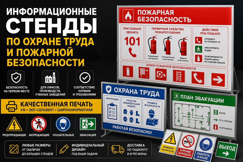 Стенды по охране труда и пожарной безопасности