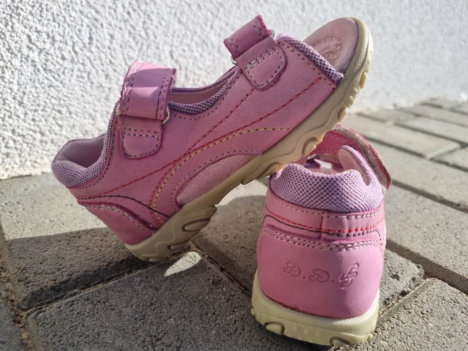 Sandale fete D.D. step de piele roz + sandale Lasocki maro -mărimea 25