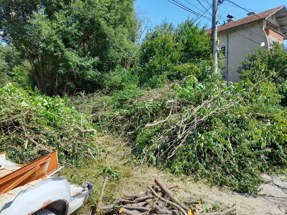 косене на трева рязане на опасни дървета почистване на дворове
