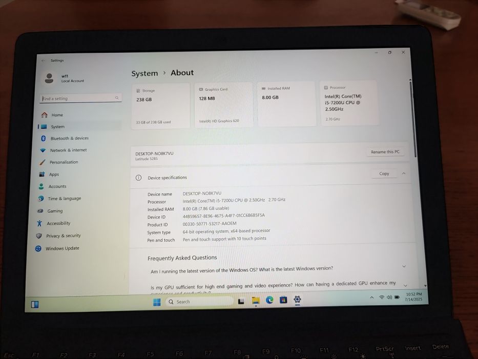 dell latitude 5285 tableta/laptop 2in1 i5 7200u, 256gb ssd, 8gb ram
