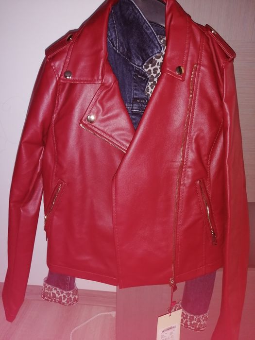 Geaca koton imitatie piele