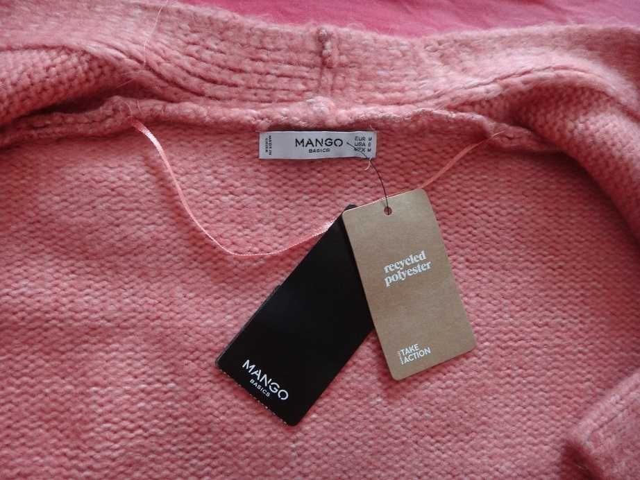 Нова жилетка Mango в розово, плетен пуловер Манго