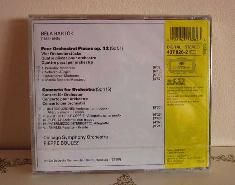 cadou rar Bela Bartok Pierre Boulez made in Germany 1992 cd sigilat