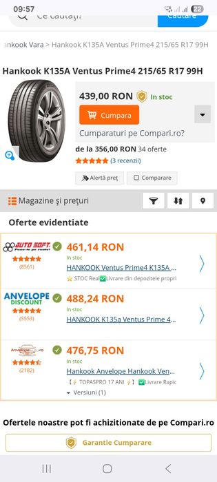 DOT 2025 Anvelope Hankook vară 215/65/17