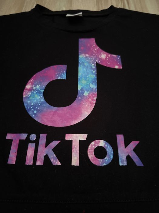 Детска тениска Tik Tok черна 134 отлична