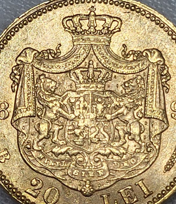 Moneda 20 lei 1890 Aur Carol l bani vechi bancnota