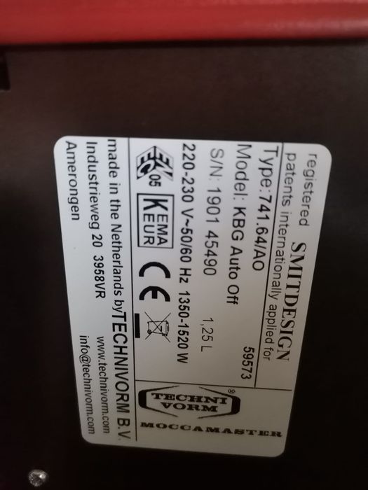 Cafetiera MOCCAMASTER Cafetiera