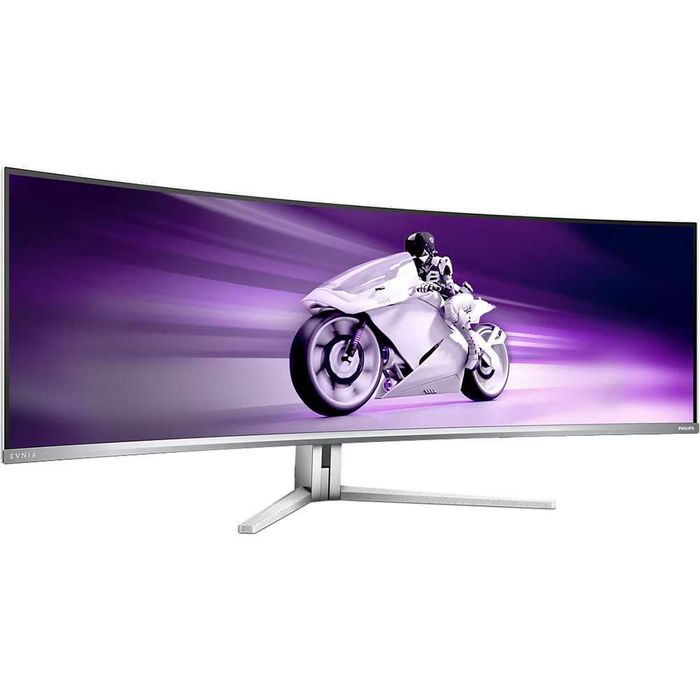 Monitor Gaming curbat QD OLED PHILIPS Evnia 49M2C8900L/00, 48.9", DQHD, 144Hz, AMD FreeSync Premium Pro, HDR400, Boxe, alb, Garantie