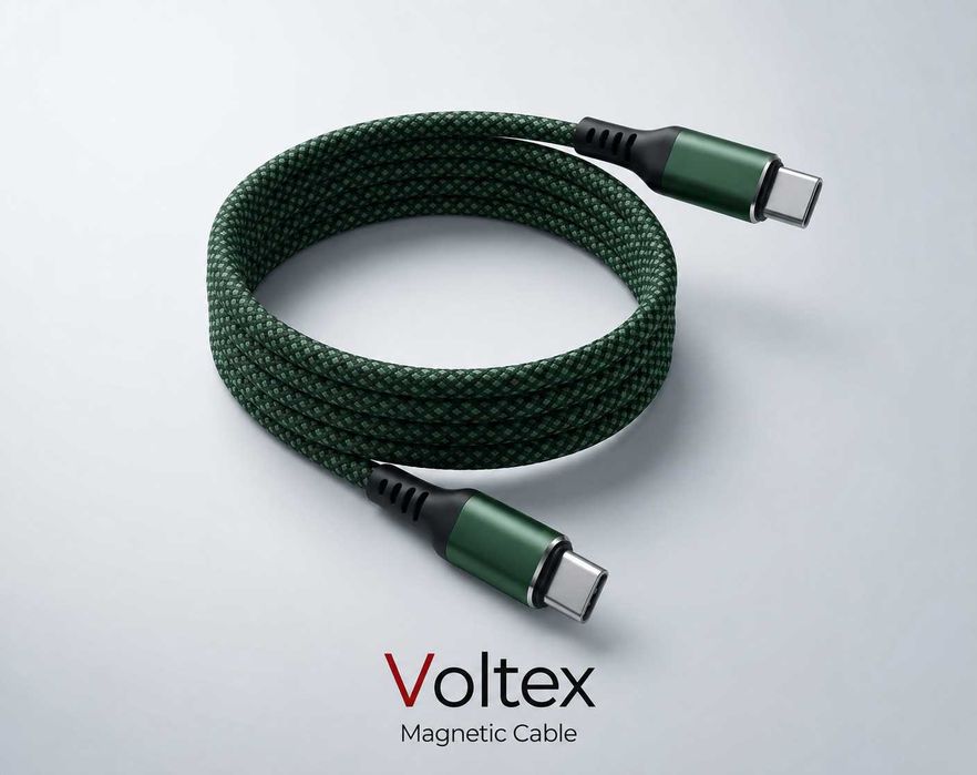 Магнитен USB-C то C кабел Voltex – 100W PD Fast Charging, бързо зареждане