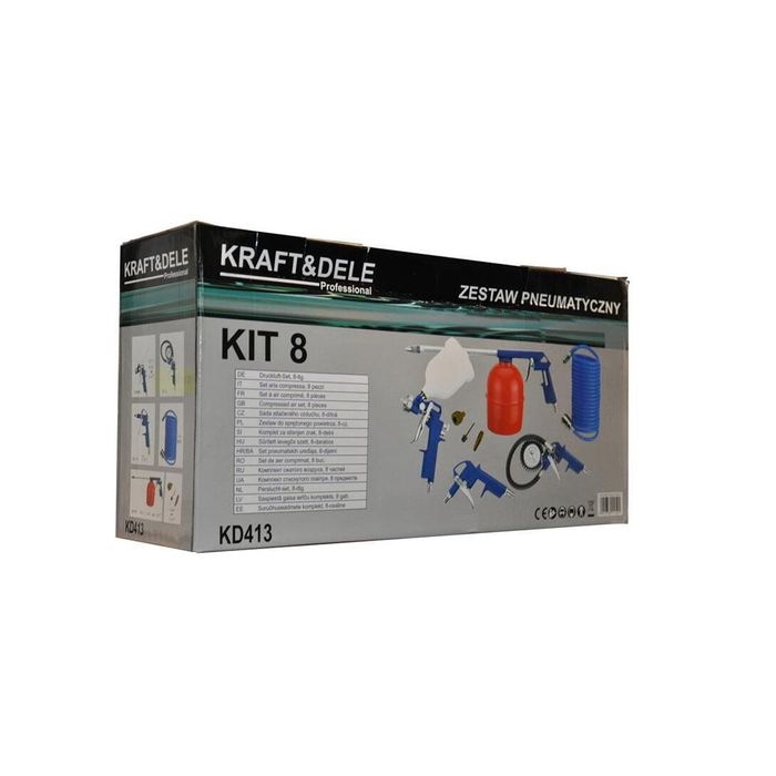 Kit accesorii compresor 8 piese, pistol pneumatic vopsit, suflat,