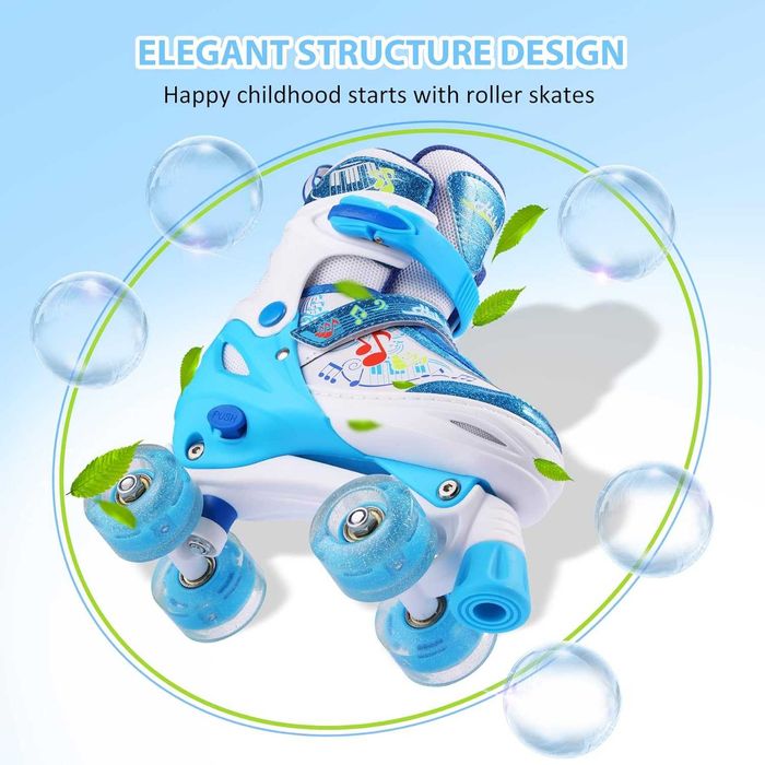 Ролкови кънки Hikole за деца, регулируеми светещи ролкови кънки за момичета и момчета 35-39 номер