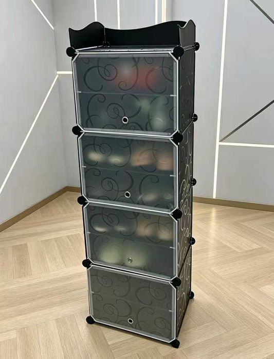 Раскладной обувной шкаф с прозрачными дверцами