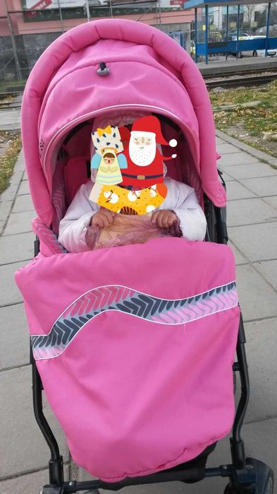 Бебешка количка розов цвят Adbor Marsel 3 in 1