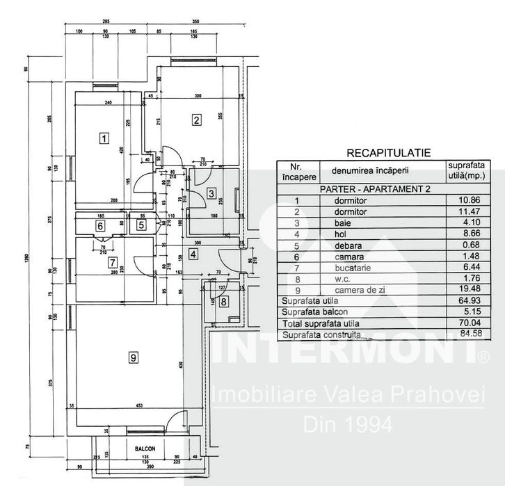 Apartament 3 camere de vânzare în Sinaia | 70,04 mp utili | Parter