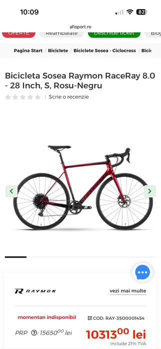 Bicicleta cursiera noua cadru full carbon Raymon Raceray 8 cadru L