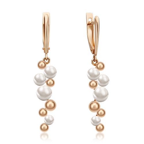 Серьги золотые с жемчугом 585