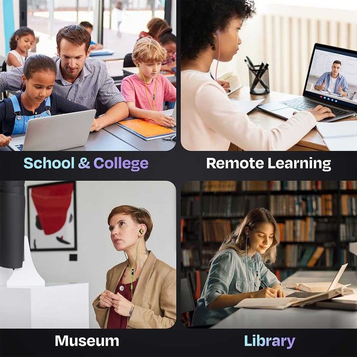 Пакет от 50 USB C кабелни слушалки в ухото с микрофон, стерео звук