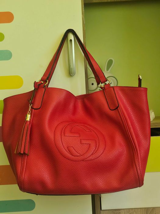 Gucci дамска червена чанта