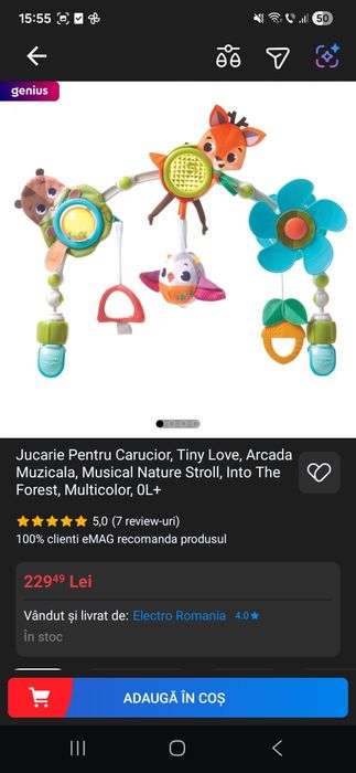 4,99 lei transport azi! Arcadă jucării bebeluși + accesorii interactive,0+ luni, flexibilă, pt scoica, carucior sau patut