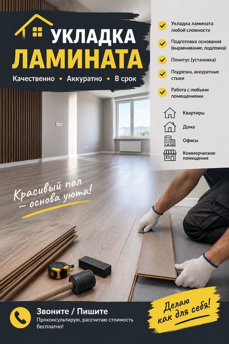 Установка Ламинат плинтуса