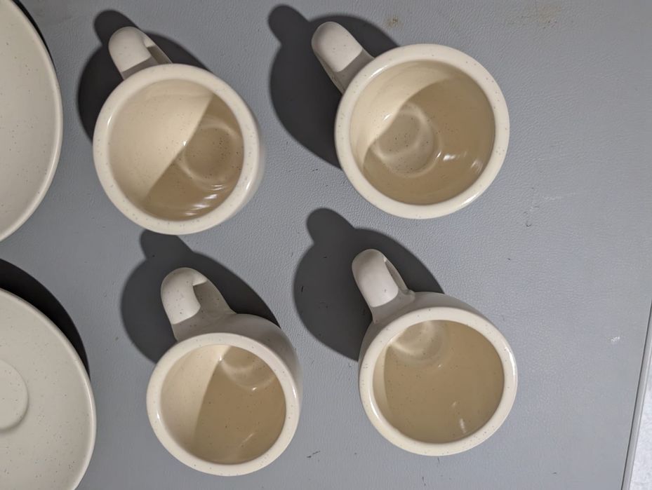 Kivy set de 4 cesti de cafea portelan, cu farfurii, hand made in Germania