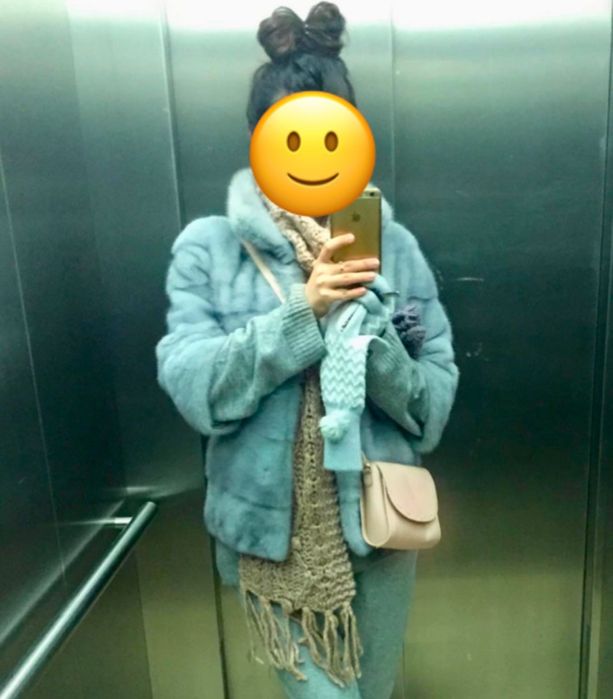 Шуба норка голубая