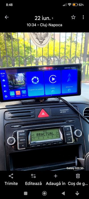Navigatie auto cu filmare și android auto nouă în cutie
