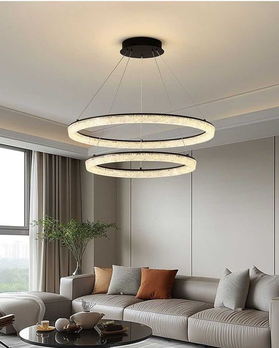 Стилни LED Полилеи пендели Saturn с 2 или 3 кристални ринга. Топ цени