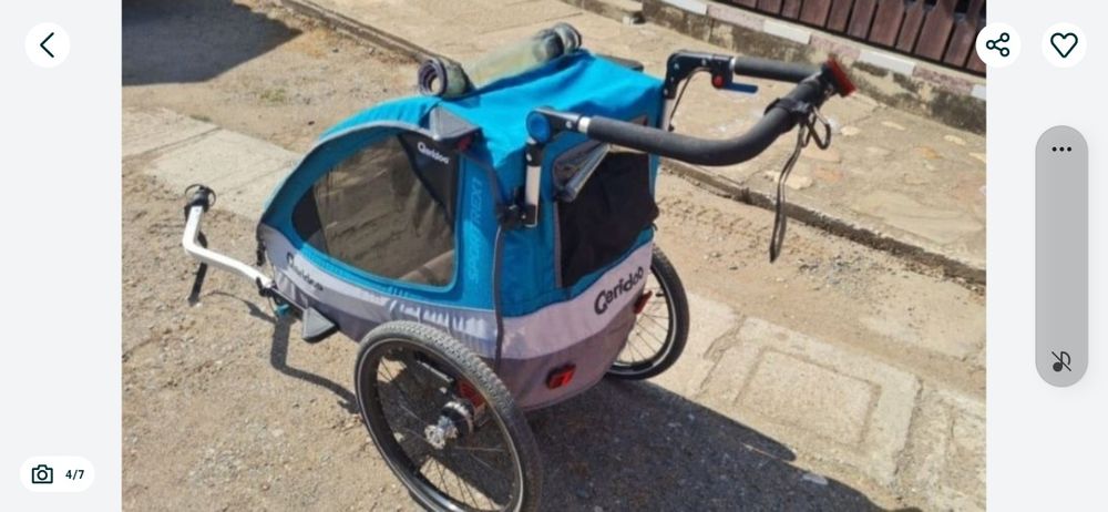Trasura bicicleta transport copii 2-5 ani, carucior, remorca biciclete