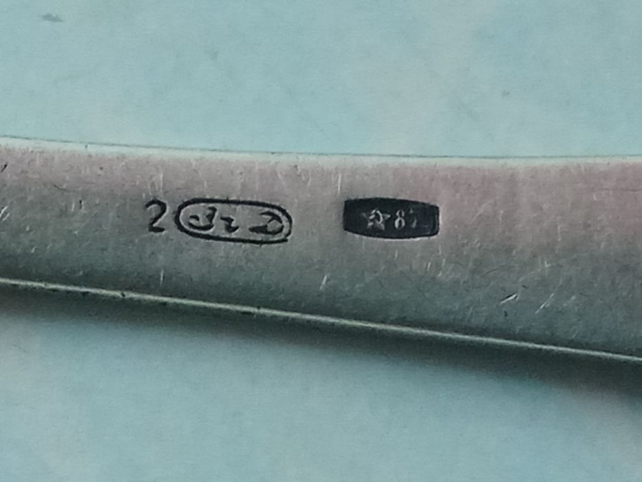 Чайные ложки серебро 875