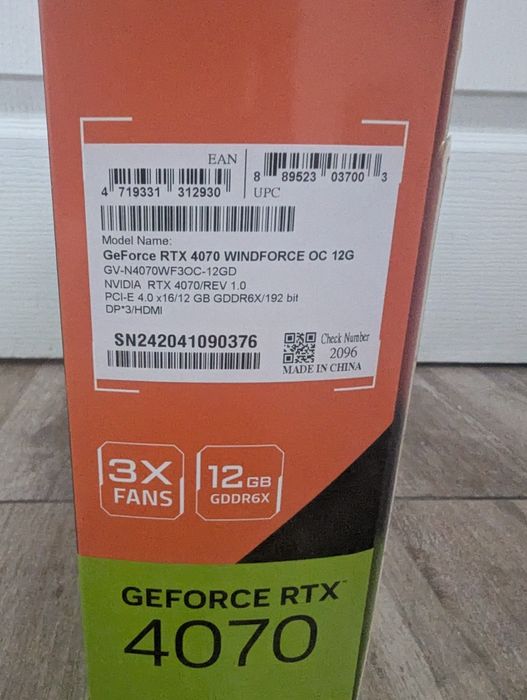 Placa video Gigabyte GeForce RTX 4070 WINDFORCE OC 12gb