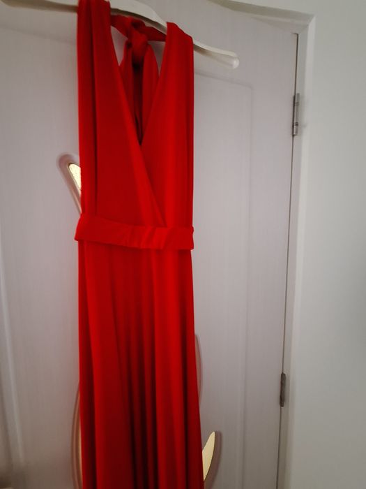 Rochie lunga rosie eleganta