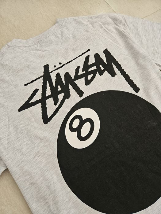 Tricou 8 Ball Stussy Alb
