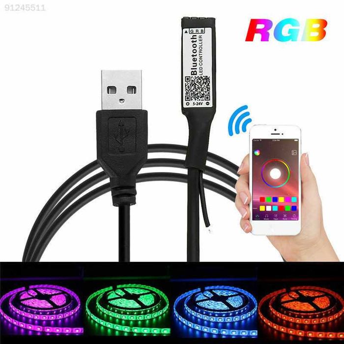 Banda LED RGB 2m 3m 5m pentru TV ,camera, aplicatie telefon, USB