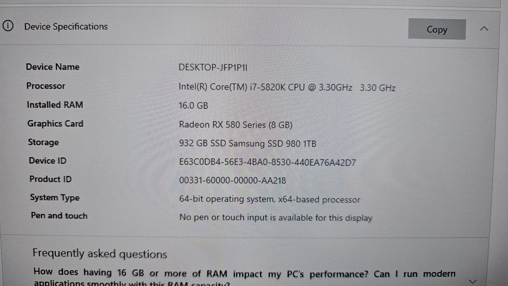 Геймърски Компютър + Монитор (Rx 580 8GB, 16GB DDR4 2133Mhz, i7-5830K)