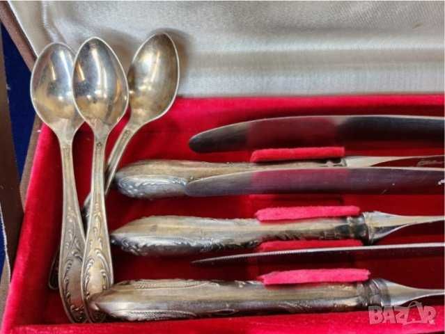 кристална ваза и прибори мод. Classic - посребрен мелхиор, руски