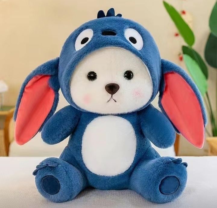 Мишка красный и синий