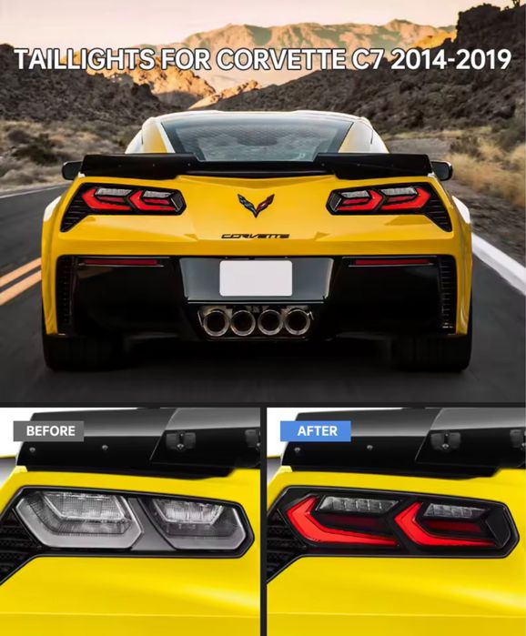 Комплект тунинг стопове с жълт мигач Corvette C7