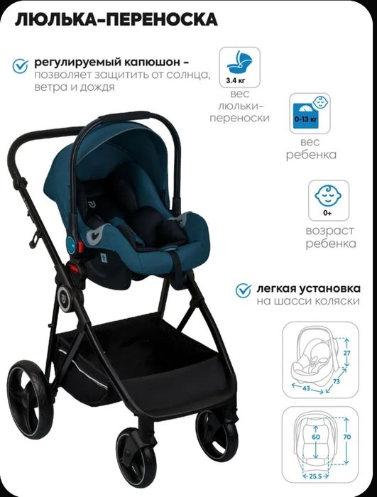 Колеска трансформер 3 в 1. Новая.